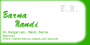 barna mandi business card